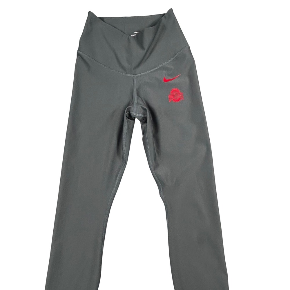 Nike Dri-FIT Powersculpt Ohio State Buckeyes‎ Leggings Women's Small Gray Red